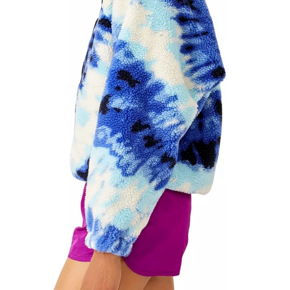 NWT Free People Movement Rocky Ridge fleece oversized ocean tie-dye pull over - Picture 7 of 16